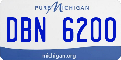 MI license plate DBN6200