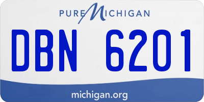 MI license plate DBN6201