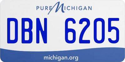 MI license plate DBN6205