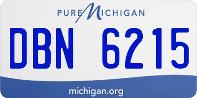 MI license plate DBN6215