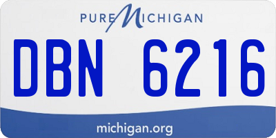 MI license plate DBN6216