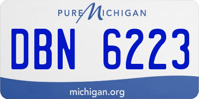 MI license plate DBN6223