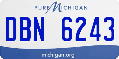 MI license plate DBN6243