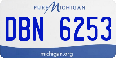 MI license plate DBN6253
