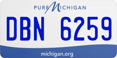 MI license plate DBN6259
