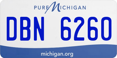 MI license plate DBN6260
