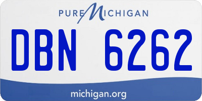 MI license plate DBN6262