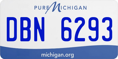 MI license plate DBN6293