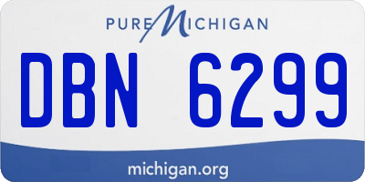 MI license plate DBN6299