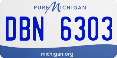 MI license plate DBN6303