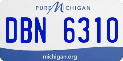 MI license plate DBN6310