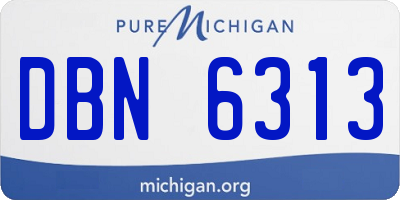 MI license plate DBN6313