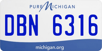MI license plate DBN6316