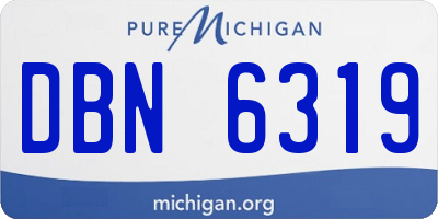 MI license plate DBN6319