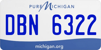 MI license plate DBN6322