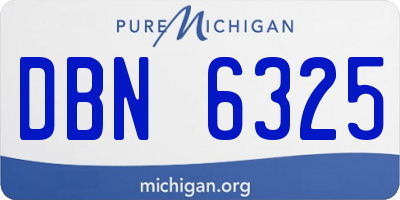 MI license plate DBN6325