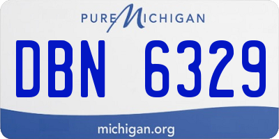 MI license plate DBN6329