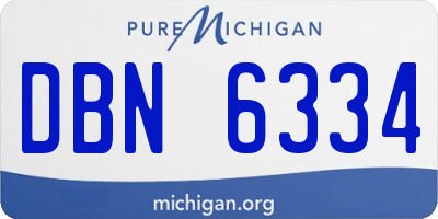MI license plate DBN6334