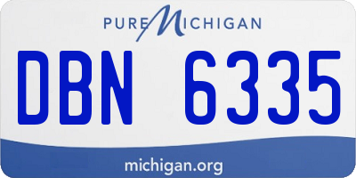 MI license plate DBN6335
