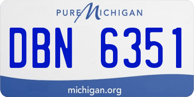 MI license plate DBN6351