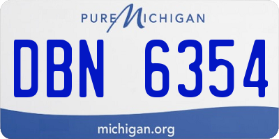MI license plate DBN6354