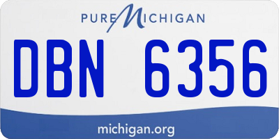 MI license plate DBN6356
