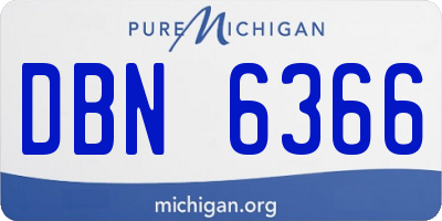 MI license plate DBN6366