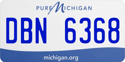 MI license plate DBN6368