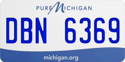 MI license plate DBN6369