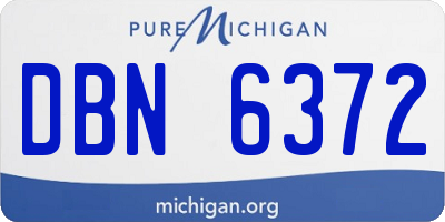 MI license plate DBN6372