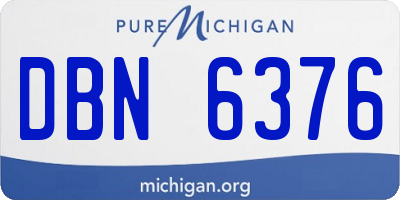 MI license plate DBN6376