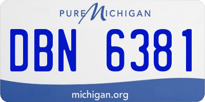 MI license plate DBN6381