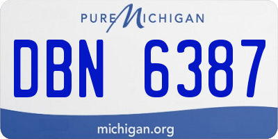 MI license plate DBN6387