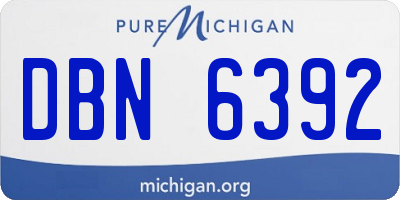 MI license plate DBN6392