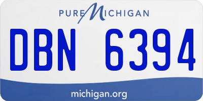 MI license plate DBN6394