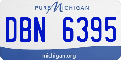 MI license plate DBN6395