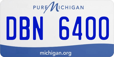MI license plate DBN6400