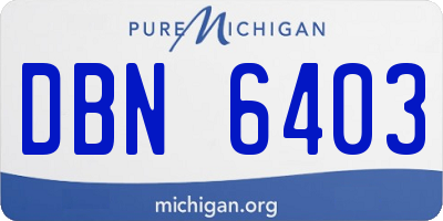 MI license plate DBN6403