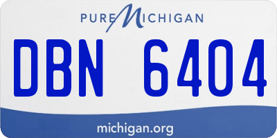 MI license plate DBN6404