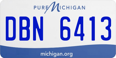 MI license plate DBN6413