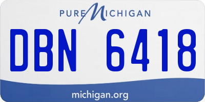 MI license plate DBN6418