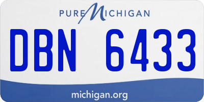 MI license plate DBN6433
