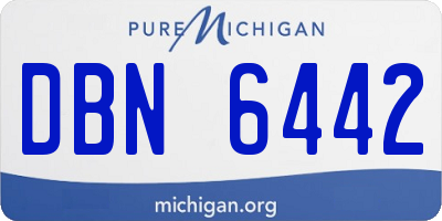 MI license plate DBN6442