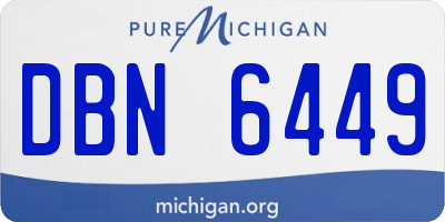 MI license plate DBN6449