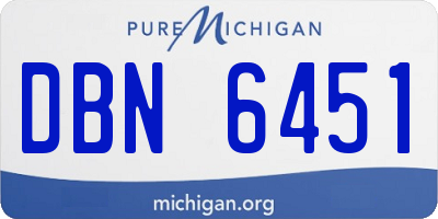 MI license plate DBN6451