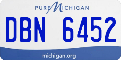 MI license plate DBN6452