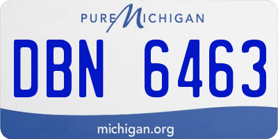 MI license plate DBN6463