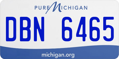 MI license plate DBN6465