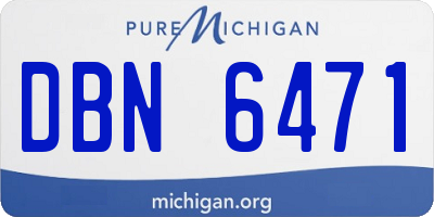 MI license plate DBN6471