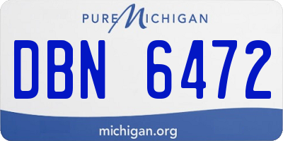 MI license plate DBN6472